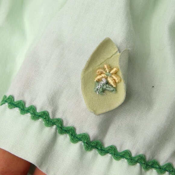 Vintage Baby Girls Dress Tops Frilly Green White Pink Hearts Polka Dot 1980s x 2 - Picture 7 of 13